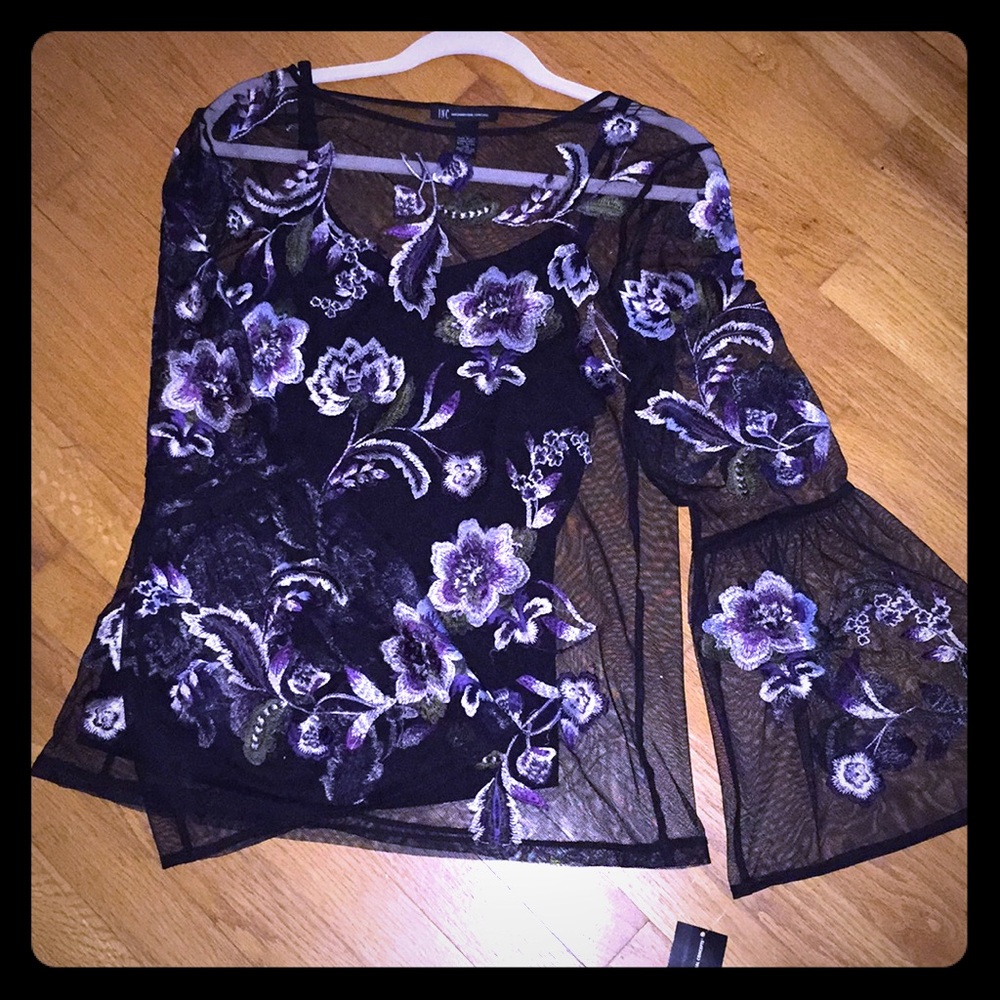 Women’s 2pc sheer top with camisole